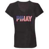 Pinay with US Flag Embedded Ladies' Jersey V-Neck T-Shirt